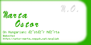 marta ostor business card